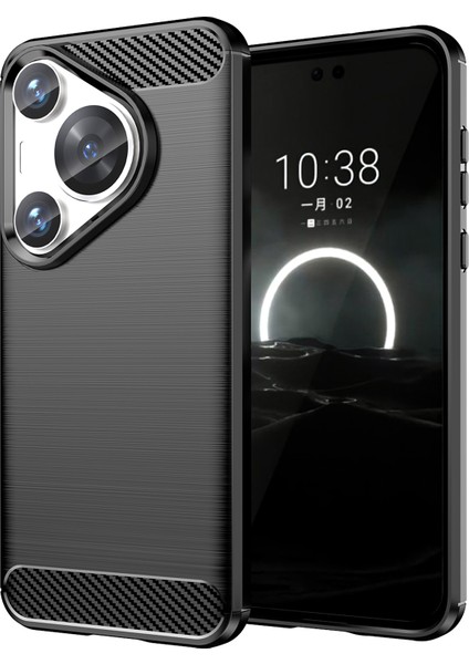 Huawei Pura 70 Pro/70 Pro+Kılıf Parmak Izi Önleyici Tpu Kapak Karbon Fiber Doku-Siyah (Yurt Dışından)