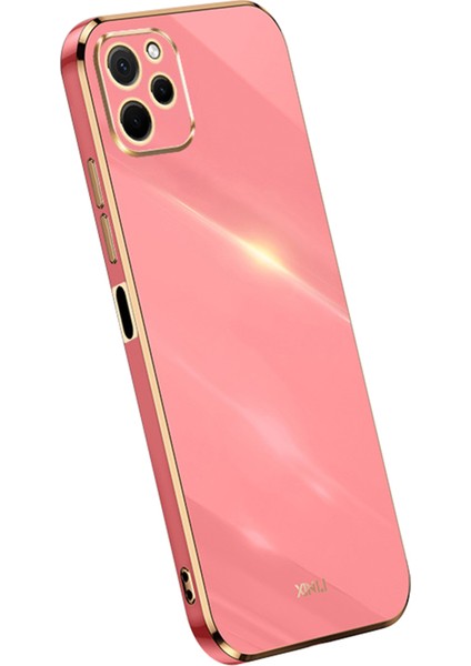 Xınlı Huawei Nova Y61 4g Galvanik Çerçeve Telefon Kılıfı Tpu Kapak Kamera Lens Korumalı-Kırmızı (Yurt Dışından)