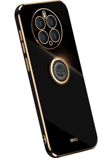 Xınlı Kickstand Telefon Kılıfı Huawei Mate 50 Pro 4g, Elektrokaplama Darbeye Dayanıklı Tpu Arka Kapak-Siyah (Yurt Dışından)
