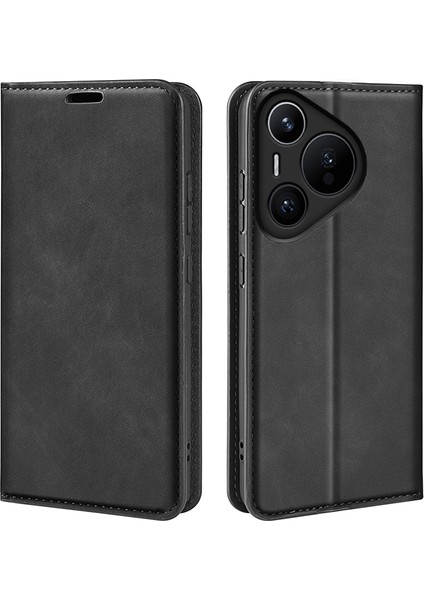Huawei Pura 70 Pro/pura 70 Pro+Kılıf Cüzdan Pu Deri Kapaklı Tpu Darbeye Dayanıklı Iç Kabuk-Siyah (Yurt Dışından)