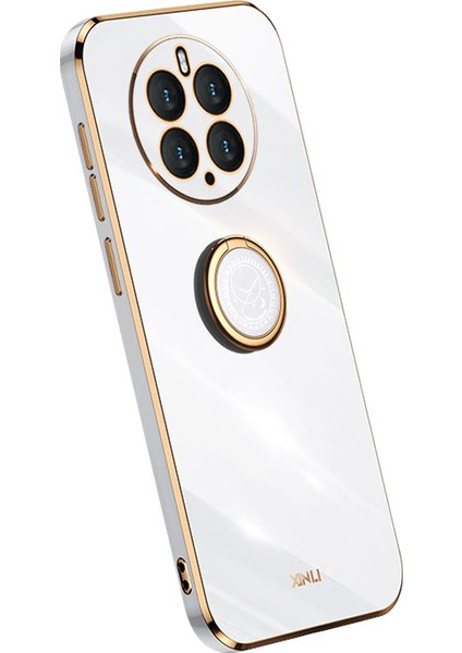 Xınlı Kickstand Telefon Kılıfı Huawei Mate 50 Pro 4g, Elektrokaplama Darbeye Dayanıklı Tpu Arka Kapak-Beyaz (Yurt Dışından)