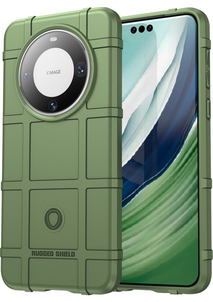 Huawei Mate 60 Pro Kılıf Kabuk Kare Izgara Dokulu Tpu Telefon Kılıfı-Yeşil (Yurt Dışından)