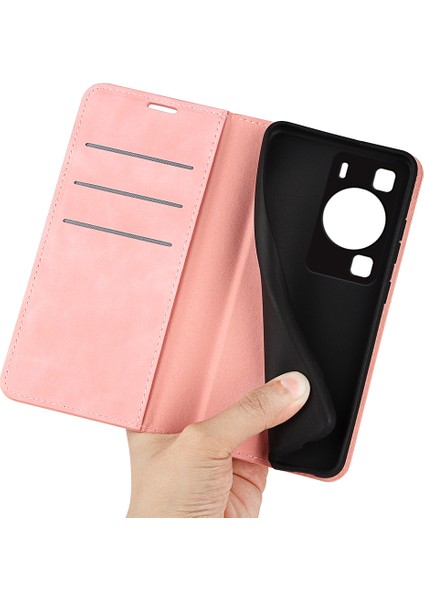 Huawei P60 Pu Deri Flip Cüzdan Kılıf Cilt-Dokunmatik Stand Cep Telefonu Kılıfı-Pembe (Yurt Dışından) indirimleri