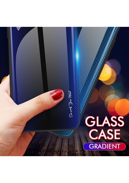 Huawei P60 Art Karbon Fiber Dokulu Temperli Cam Koruyucu Kılıf + Yumuşak Tpu Telefon Kılıfı - Bebek Mavisi (Yurt Dışından) modelleri