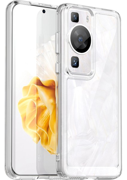 Huawei P60/P60 Pro Için Yükseltilmiş Çerçeveli Telefon Kılıfı, Tpu+Akrilik Telefon Kabuğu Düşme Koruması Kılıfı-Şeffaf (Yurt Dışından)