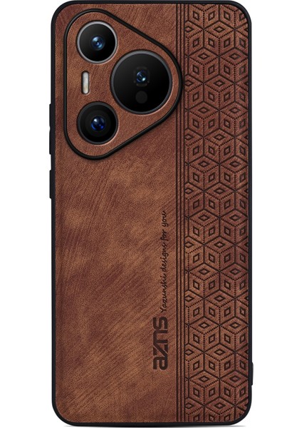 Azns Huawei Pura 70 Pro/pura 70 Pro+Kılıf Pu Deri+Tpu Desen Baskılı Telefon Kılıfı-Kahverengi (Yurt Dışından) fiyatları