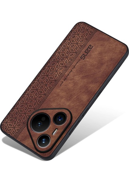 Azns Huawei Pura 70 Pro/pura 70 Pro+Kılıf Pu Deri+Tpu Desen Baskılı Telefon Kılıfı-Kahverengi (Yurt Dışından) modelleri