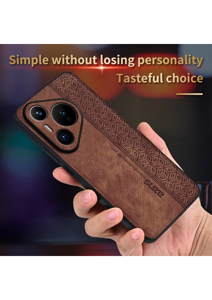 Azns Huawei Pura 70 Pro/pura 70 Pro+Kılıf Pu Deri+Tpu Desen Baskılı Telefon Kılıfı-Kahverengi (Yurt Dışından) fırsatları