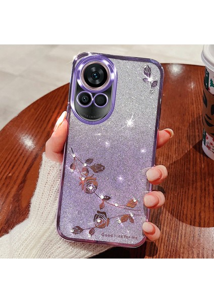 Kadem Huawei Nova 13 Kılıf Çiçek Tpu Esnek Degrade Telefon Kılıfı-Mor (Yurt Dışından)