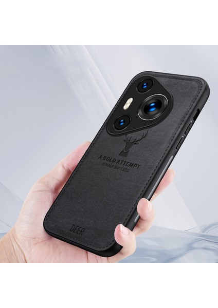Huawei Pura 70 Pro/pura 70 Pro+Hibrit Kılıf Geyik Desenli Kumaş Doku Deri+Pc+Tpu Koruyucu Kılıf-Mavi (Yurt Dışından) modelleri