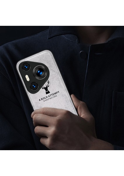 Huawei Pura 70 Pro/pura 70 Pro+Hibrit Kılıf Geyik Desenli Kumaş Doku Deri+Pc+Tpu Koruyucu Kılıf-Mavi (Yurt Dışından) indirimleri