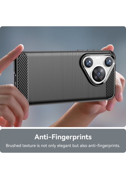 Huawei Pura 70 Pro/70 Pro+Kılıf Parmak Izi Önleyici Tpu Kapak Karbon Fiber Doku-Siyah (Yurt Dışından) indirimleri