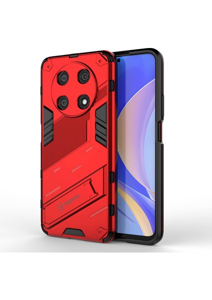 Huawei Enjoy 50 Pro 4g/nova Y90 4g Darbeye Dayanıklı Kılıf Kickstand Pc+Tpu Hibrit Telefon Kılıfı Düşmeye Lı Kapak-Kırmızı (Yurt Dışından)