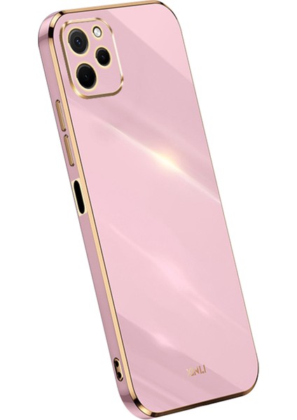 Xınlı Huawei Nova Y61 4g Galvanik Çerçeve Telefon Kılıfı Tpu Kapak Kamera Lens Korumalı-Mor (Yurt Dışından)