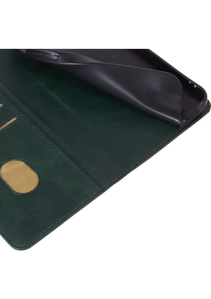 Huawei Mate 60 Pro Cep Telefonu Kılıfı Pu Deri Dana Doku Standı Cüzdan Kılıfı-Yeşil (Yurt Dışından) fiyatları