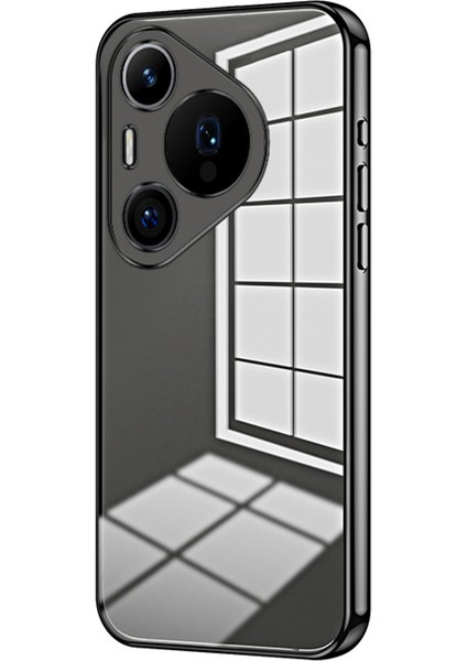 Huawei Pura 70 Pro/pura 70 Pro+Kılıf Renkli Çerçeve Elektrokaplama Tpu Telefon Kılıfı-Siyah (Yurt Dışından)