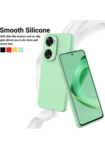 Huawei Nova 12 Se 4g/nova 11 Se Darbeye Dayanıklı Kılıf Sıvı Silikon Koruyucu Kılıf El Kayışı Ile-Yeşil (Yurt Dışından) modelleri