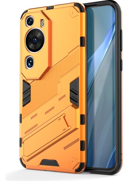 Huawei P60 Art Pc+Tpu Defender Telefon Kılıfı Kickstand Darbeye Dayanıklı Kapak-Turuncu (Yurt Dışından)
