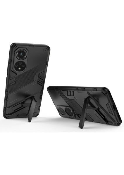 Kickstand Çizilmez Düşmez Şık Çift Katmanlı Sert Pc Yumuşak Tpu Sağlam Koruyucu Telefon Kılıfı Huawei Nova 9/honor 50-Siyah (Yurt Dışından) fırsatları