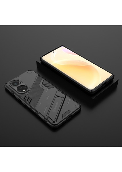 Kickstand Çizilmez Düşmez Şık Çift Katmanlı Sert Pc Yumuşak Tpu Sağlam Koruyucu Telefon Kılıfı Huawei Nova 9/honor 50-Siyah (Yurt Dışından) indirimleri