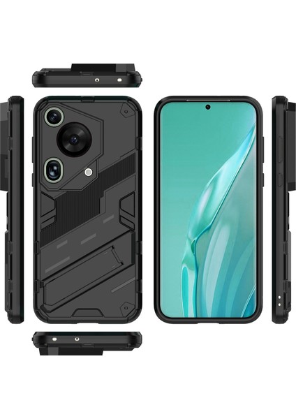 Huawei Pura 70 Ultra Kılıf Pc+Tpu Düşmeye Dayanıklı Telefon Kılıfı Katlanabilir Ayaklı-Siyah (Yurt Dışından) indirimleri