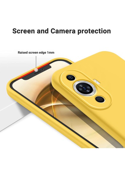 Huawei Nova 11 Pro/nova 11 Ultra Ince Uyumlu Kabuk Sıvı Silikon Telefon Kılıfı Yumuşak Astarlı Çizilmez Telefon Kılıfı-Sarı (Yurt Dışından) indirimleri