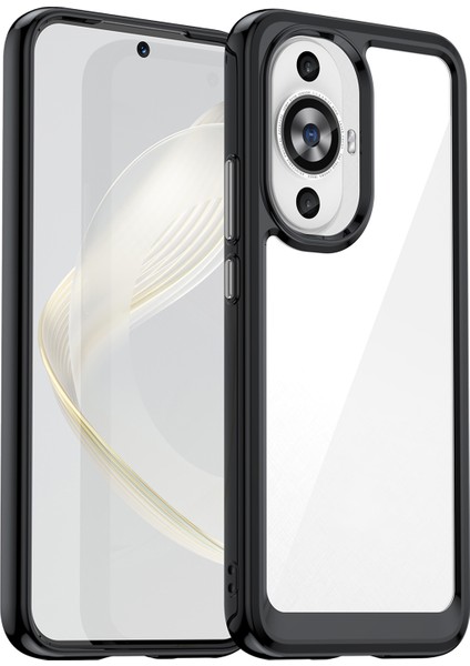 Huawei Nova 11/nova 12S 4g/nova 12 Lite 4g Tpu+Akrilik Telefon Kılıfı Düşmeye Dayanıklı Şeffaf Telefon Kılıfı-Siyah (Yurt Dışından)