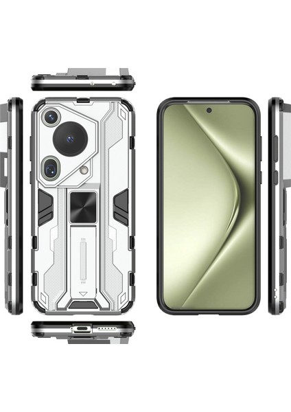 Huawei Pura 70 Ultra Kılıf Pc+Tpu Kickstand Düşmeye Karşı Telefon Kılıfı-Gümüş (Yurt Dışından) fırsatları