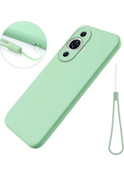 Huawei Nova 11 Pro/nova 11 Ultra Ince Uyumlu Kabuk Sıvı Silikon Telefon Kılıfı Yumuşak Astarlı Çizilmez Telefon Kılıfı-Yeşil (Yurt Dışından)