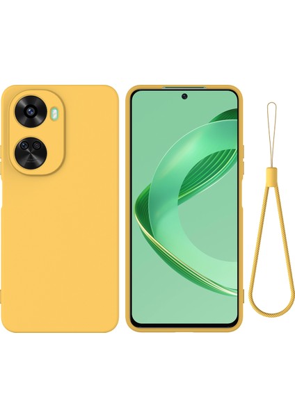 Huawei Nova 12 Se 4g/nova 11 Se Darbeye Dayanıklı Kılıf Sıvı Silikon Koruyucu Kılıf El Askısı Ile-Sarı (Yurt Dışından)