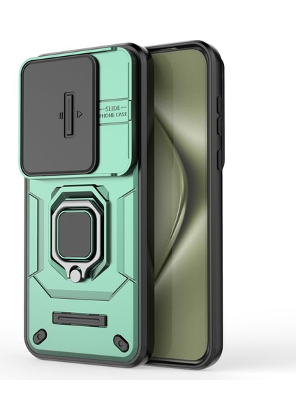 Huawei Pura 70 Ultra Kılıf Kickstand Darbeye Dayanıklı Sağlam Pc+Tpu Telefon Kılıfı Kamera Koruması-Yeşil (Yurt Dışından) indirimleri
