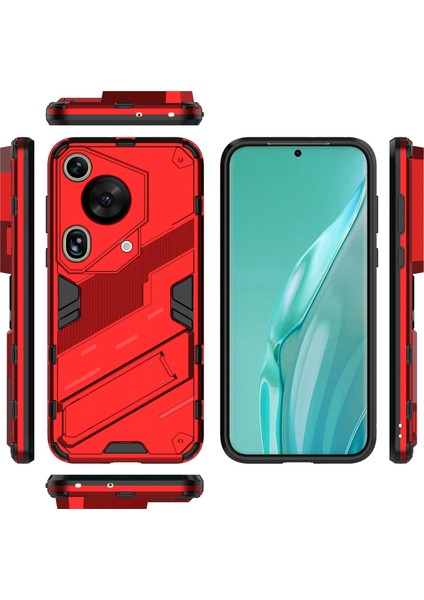 Huawei Pura 70 Ultra Kılıf Pc+Tpu Düşmeye Dayanıklı Telefon Kılıfı Katlanabilir Ayaklı-Kırmızı (Yurt Dışından) indirimleri