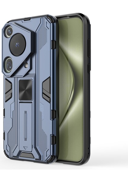 Huawei Pura 70 Ultra Kılıf Pc+Tpu Kickstand Düşmeye Karşı Telefon Kılıfı-Mavi (Yurt Dışından)