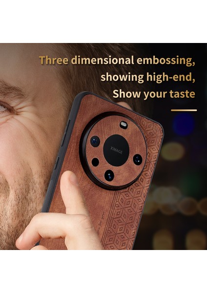 Azns Huawei Mate 60 Pro Kılıf Slim-Fit Baskılı Desen Pu Deri+Tpu Telefon Kabuğu-Siyah (Yurt Dışından) modelleri