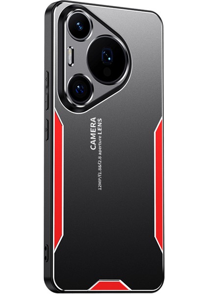 Huawei Pura 70 Kılıf Alüminyum Alaşım + Pc + Tpu Düşmeye Karşı Telefon Kılıfı - Kırmızı (Yurt Dışından)