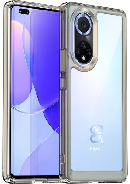Huawei Nova 9 Pro/honor 50 Pro Için Şeffaf Arka Kılıf Hibrit Akrilik+Tpu Darbeye Dayanıklı Cep Telefonu Koruyucu Bağımsız Düğmelerle-Şeffaf Gri (Yurt Dışından)