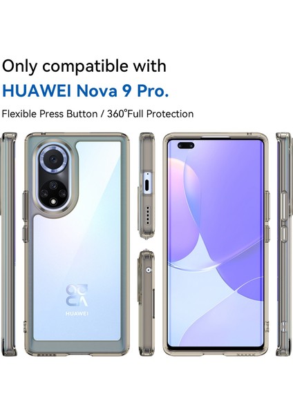 Huawei Nova 9 Pro/honor 50 Pro Için Şeffaf Arka Kılıf Hibrit Akrilik+Tpu Darbeye Dayanıklı Cep Telefonu Koruyucu Bağımsız Düğmelerle-Şeffaf Gri (Yurt Dışından) fiyatları