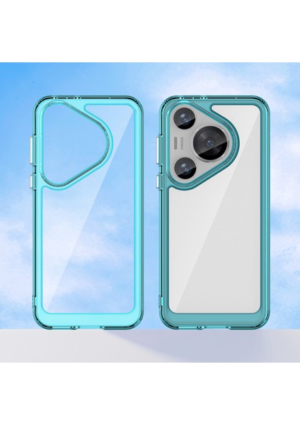 Huawei Pura 70 Pro Telefon Kılıfı Tpu Çerçeve Şeffaf Akrilik Darbeye Dayanıklı Telefon Kılıfı-Şeffaf Mavi (Yurt Dışından) fiyatları