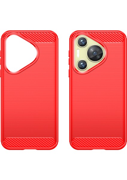 Huawei Pura 70 Kılıf Karbon Fiber Doku Tpu Telefon Kılıfı-Kırmızı (Yurt Dışından) indirimleri