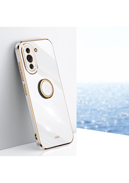 Xınlı Kickstand Telefon Kılıfı Huawei Nova 10 Pro 4g, Yumuşak Tpu Kaymaz Kapak Elektrokaplama Teknolojisi Desteği-Beyaz (Yurt Dışından) indirimleri