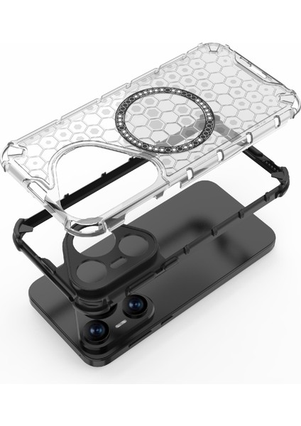 Huawei Pura 70 Manyetik Kılıf Tpu+Pc Petek Köşe Koruma Telefon Kılıfı-Yeşil (Yurt Dışından) fiyatları