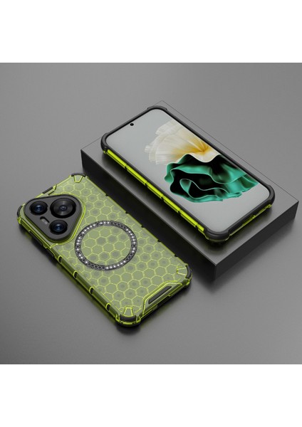 Huawei Pura 70 Manyetik Kılıf Tpu+Pc Petek Köşe Koruma Telefon Kılıfı-Yeşil (Yurt Dışından) indirimleri