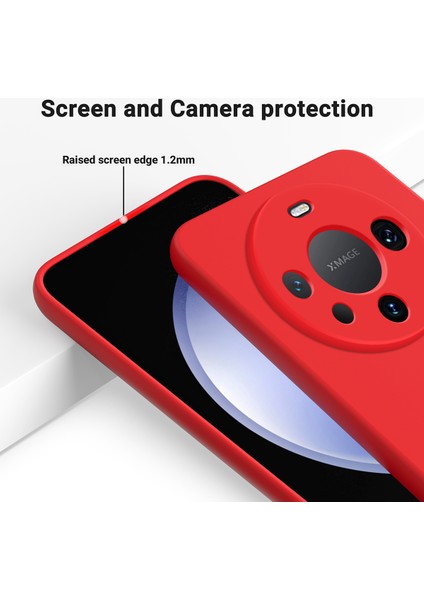 Huawei Mate 60 Pro Kılıf Sıvı Silikon Telefon Kabuğu Ince Uyumlu Telefon Kılıfı Kayışlı-Kırmızı (Yurt Dışından) indirimleri
