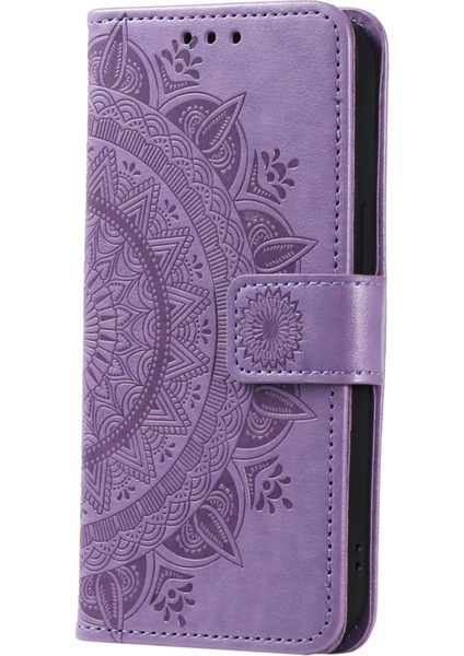 Huawei Nova 10 Se 4g Darbeye Dayanıklı Baskılı Mandala Çiçek Telefon Kılıfı Düşmeye Karşı Cüzdan Standı Askılı Kapak-Mor (Yurt Dışından) indirimleri