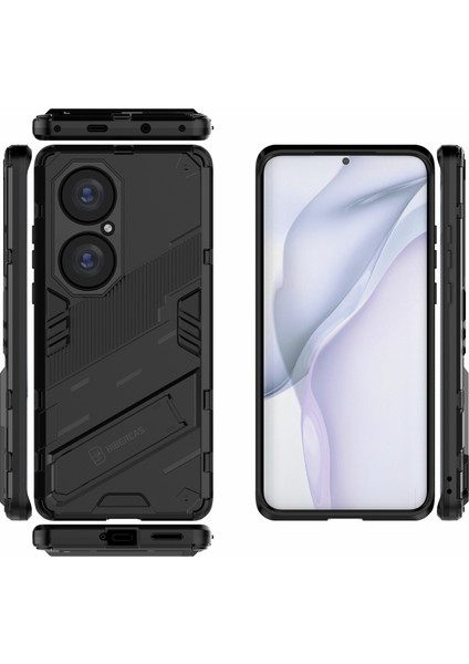 Katlanabilir Kickstand Darbeye Dayanıklı Pc + Tpu Hibrit Telefon Arka Kılıf Koruyucu Huawei P50 Pro-Siyah (Yurt Dışından) indirimleri
