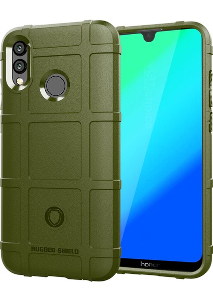 Huawei Honor 10 Lite/p Smart (2019) Için Darbeye Dayanıklı Kare Izgara Dokulu Yumuşak Tpu Cep Telefonu Kılıfı - Ordu Yeşili (Yurt Dışından)