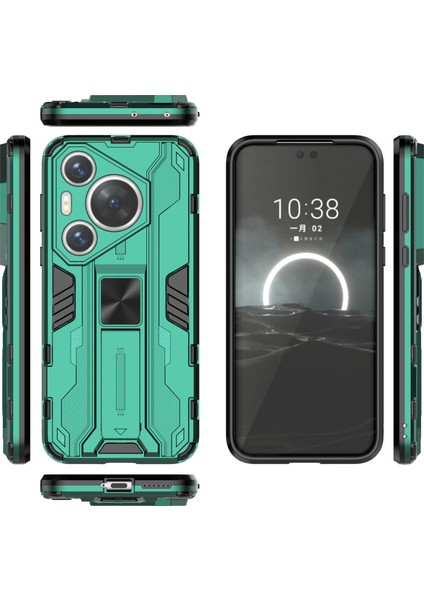 Huawei Pura 70 Pro/pura 70 Pro+Kılıf Kickstand Pc+Tpu Telefon Arka Kapağı-Yeşil (Yurt Dışından) fırsatları