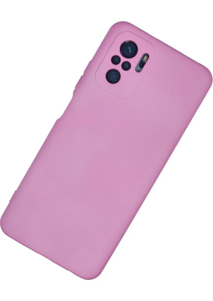 Xiaomi Redmi Note 10 Kılıf Nano Içi Kadife Silikon - Pembe Drstr