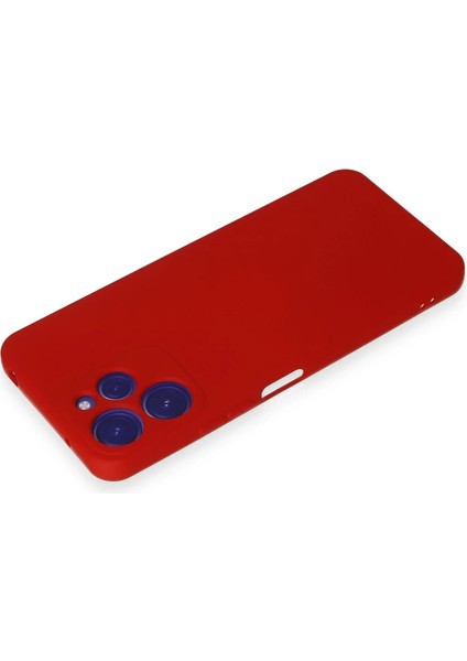 Xiaomi Redmi 12 Kılıf Nano Içi Kadife Silikon - Kırmızı Drstr