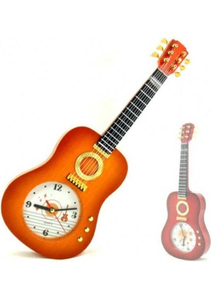 Renkli Gitar Temalı Dekoratif Masa Saati, Şık ve Özgün Tasarım